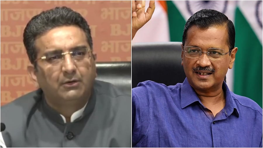 BJP spokesperson Gaurav Bhatia(L) and Delhi CM Arvind Kejriwal. Photo Credit: Twitter / @gauravbh & PTI Photo