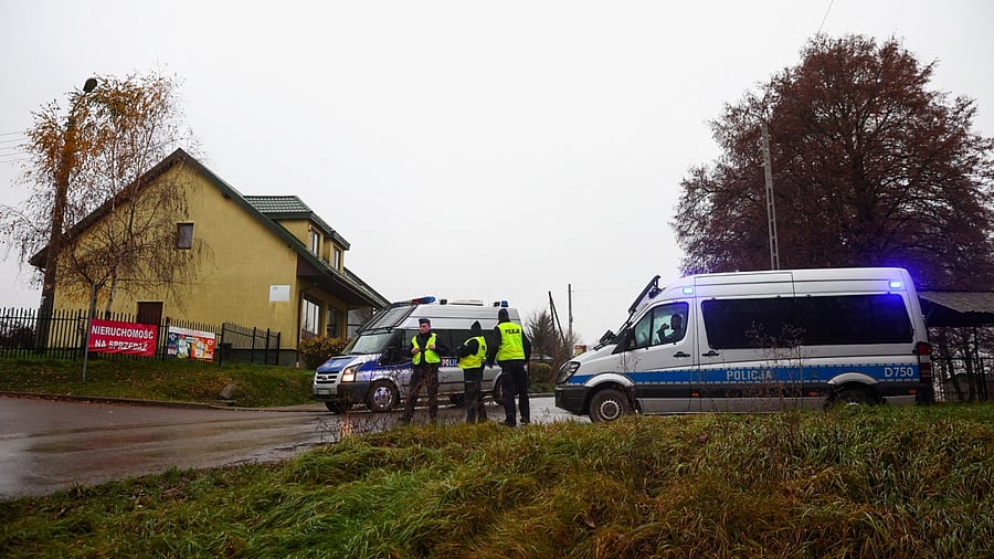 Police officers stand at a blockade after an explosion in Przewodow, a village in eastern Poland near the border with Ukraine, November 16, 2022. Credit: Reuters Photo