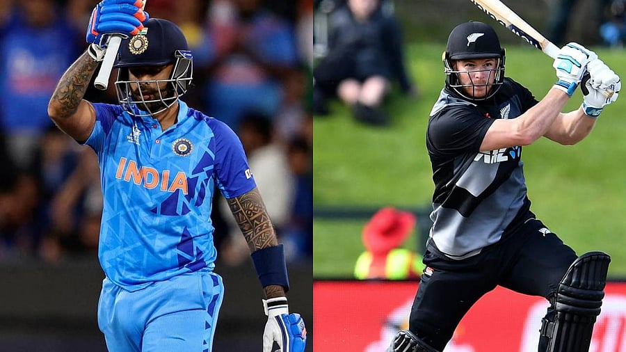 Suryakumar Yadav, Glenn Phillips. Credit: AFP Photos