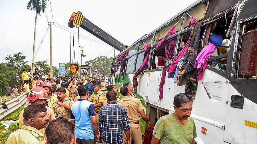  District health officials confirmed that a total of 43 persons were injured in the accident. Credit: PTI Photo