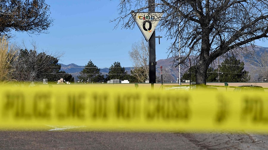A sign for Club Q, an LGBTQ nightclub, is seen in Colorado Springs, Colorado. Credit: AFP Photo