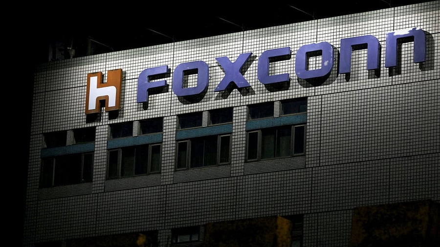 Foxconn logo is seen outside the company's building in Taipei. Credit: Reuters Photo