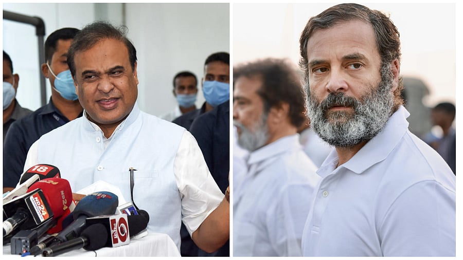 Himanta Biswa Sarma and Rahul Gandhi file photos. Credit: PTI Photos