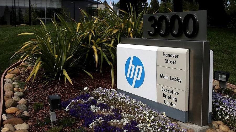 A sign outside of the Hewlett-Packard headquarters in California. Photo Credit: AFP