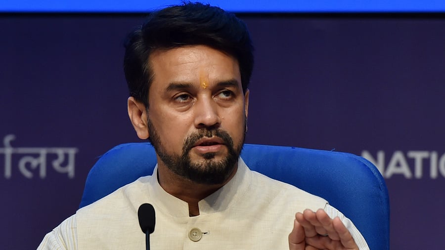 Union Information and Broadcasting Minister Anurag Thakur. Credit: PTI Photo