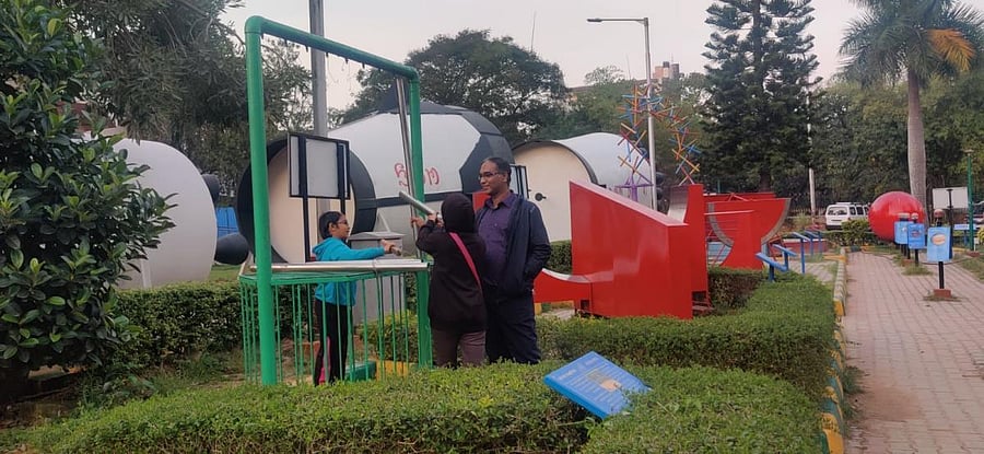 Metrolife found chipped and broken exhibits at the science park at Jawaharlal Nehru Planetarium last week.