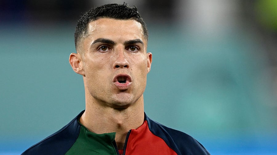 Portugal's fans behind the goal sang his name and gave him another huge ovation when he was substituted in the 88th minute. Credit: AFP Photo