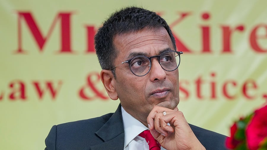 Chief Justice of India (CJI) Justice D Y Chandrachud during a programme as part of Constitution Day celebrations, in New Delhi. Credit: PTI Photo