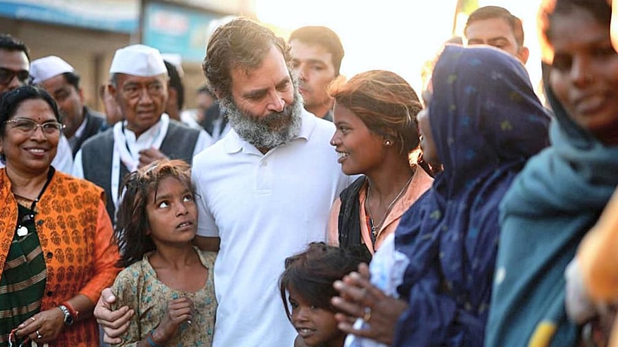 Congress leader Rahul Gandhi during the Bharat Jodo Yatra in Madhya Pradesh. Credit: PTI Photo