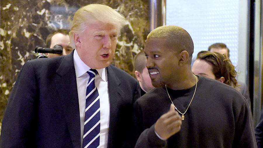 Former US President Donald Trump (L) and Ye (R). Credit: AFP File Photo