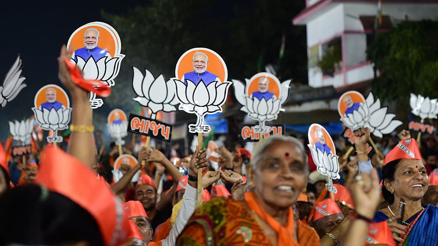 In 2017, on 22 seats, the margin of victory or defeat of BJP candidates was less than the number of NOTA votes. Credit: AFP Photo