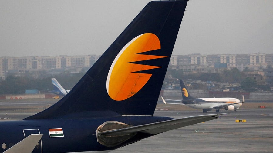 A Jet Airways plane is parked on the runway at the Chhatrapati Shivaji International airport in Mumbai. Credit: Reuters Photo