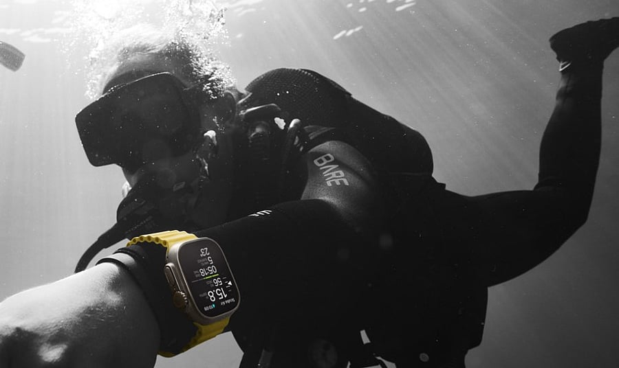 Apple Watch Ultra with Ocenic+ app. Credit: Apple