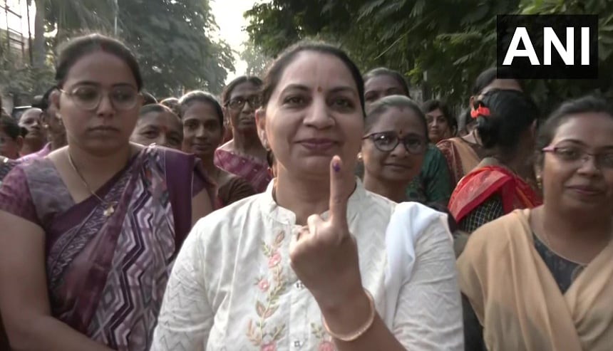 The voting is being held across 14,382 polling stations, of which 3,311 are in the urban and 11,071 in rural areas. Credit: Twitter/@ANI