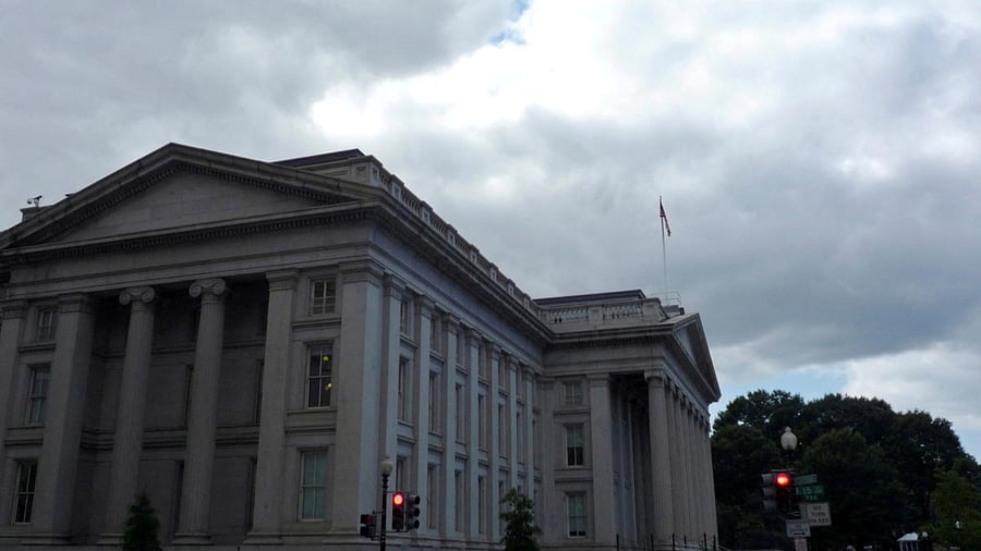 The US Treasury building is seen in Washington. Credit: Reuters File Photo