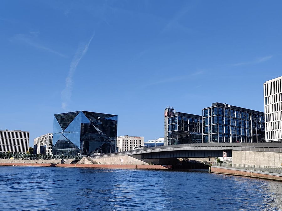 View of the River Spree from the solar catamaran. PHOTOS BY AUTHOR