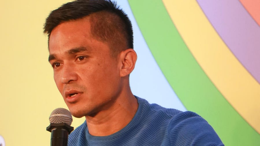 Indian football team captain Sunil Chhetri at the Bangalore Literature Festival. Credit: Special Arrangement