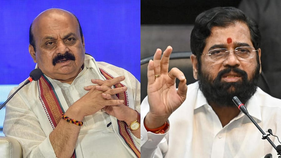 Karnataka CM Basavaraj Bommai (left) and Maharashtra CM Eknath Shinde (right). Credit: PTI Photo