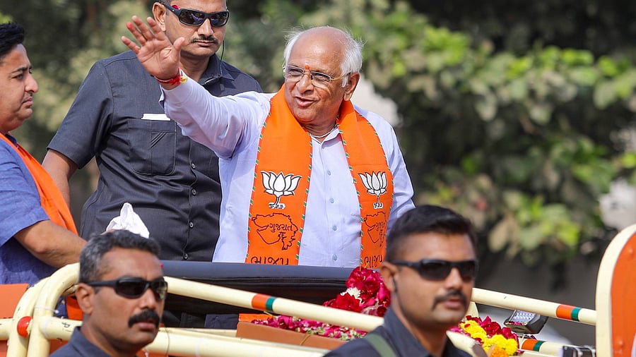 State BJP president C R Paatil on Thursday said Patel will be sworn in as CM again on December 12. Credit: PTI Photo