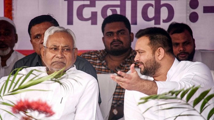 Bihar Chief Minister Nitish Kumar with Deputy Chief Minister Tejashwi Yadav. Photo Credit: PTI Photo  