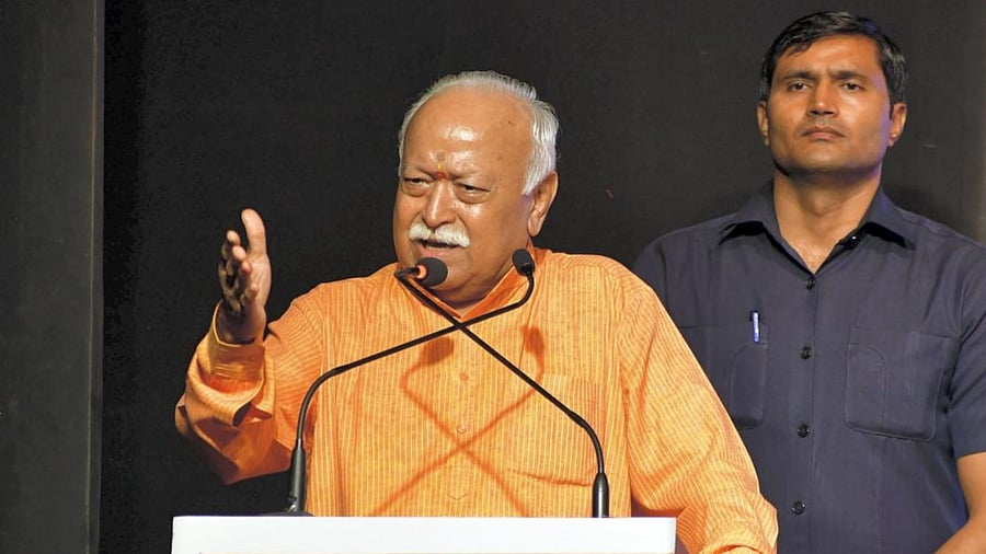RSS chief Mohan Bhagwat at a ceremony in Mumbai. Credit: PTI Photo