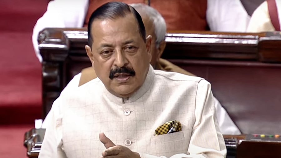 Science and Technology Minister Jitendra Singh speaks during the winter session of the Parliament. Credit: IANS Photo