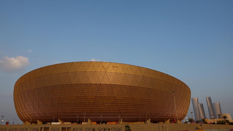General view of the Lusail Stadium ahead of the final between Argentina and France. Credit: Reuters Photo