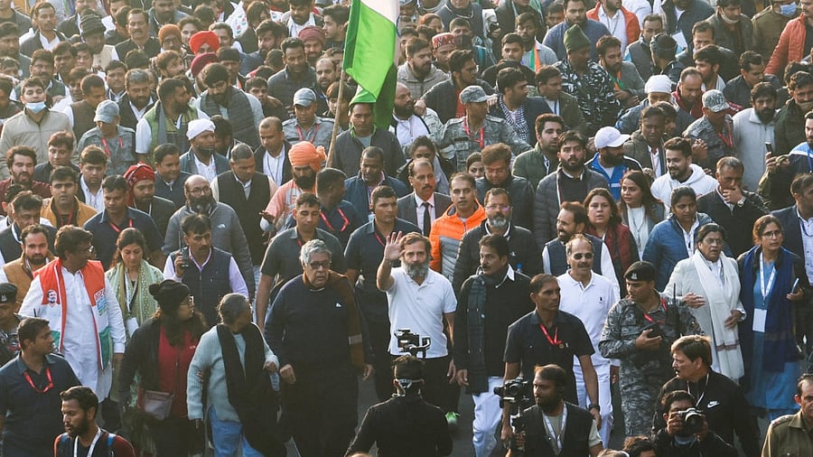Congress's Bharat Jodo Yatra enters Delhi. Credit: Reuters Photo