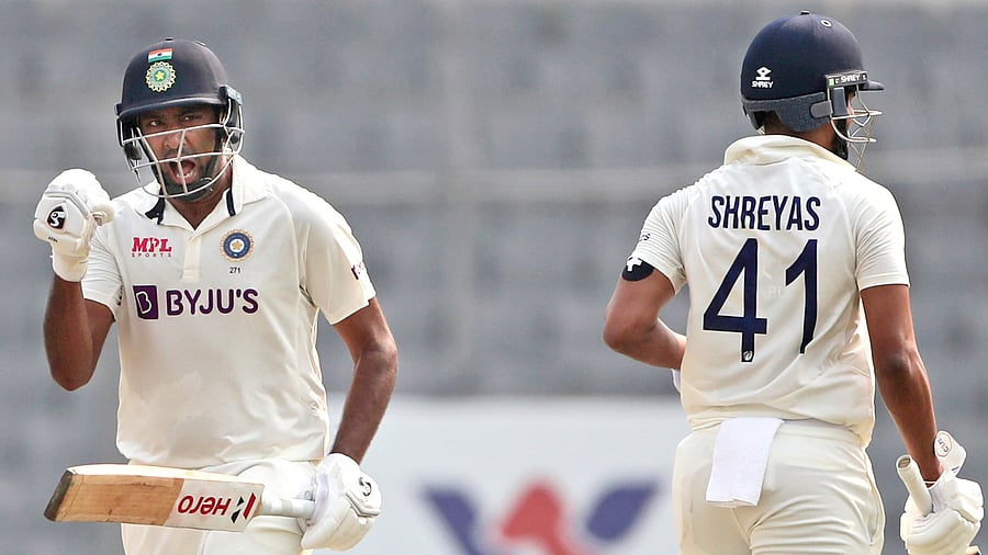'Today, Ashwin and Shreyas did it with ease and style.' Credit: PTI Photo