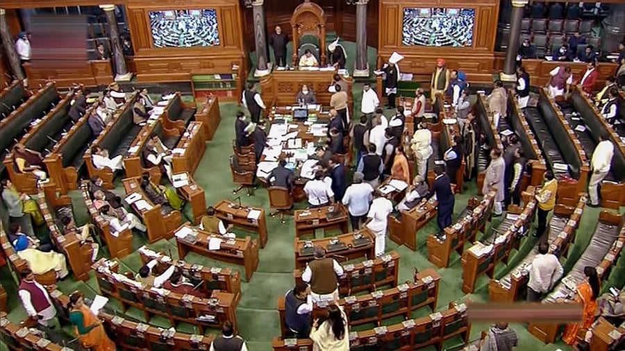 View of the Lok Sabha during the recent Winter Session of Parliament, in New Delhi. Credit: PTI Photo