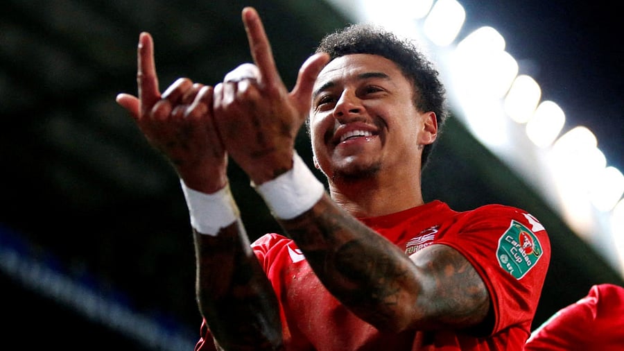 Nottingham Forest's Jesse Lingard celebrates a goal. Credit: Action Images via Reuters