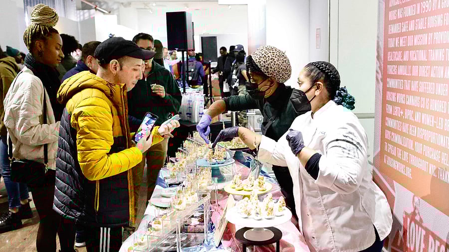 People visit the Housing Works Cannabis Company during the opening of the first legal cannabis dispensary in New York City on December 29. Credit: AFP Photo