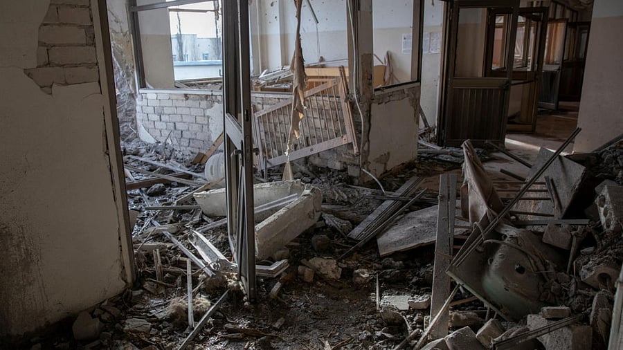 A view shows an intensive care unite of the city children's hospital damaged during the New Year night by a Russian military strike, amid Russia's attack on Ukraine, in Kherson. Credit: Reuters Photo