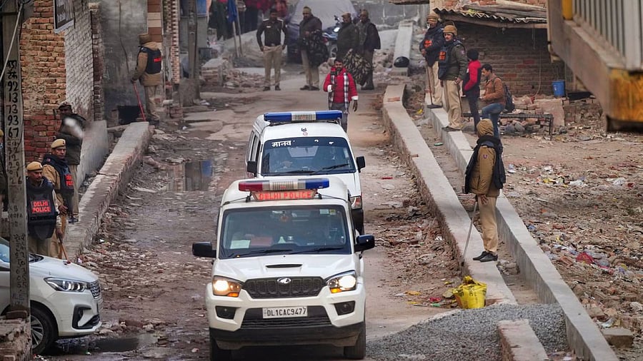 Body of the 20-year-old woman, who was killed after being hit and dragged by a car, being brought to her residence after the autopsy. Credit: PTI File Photo