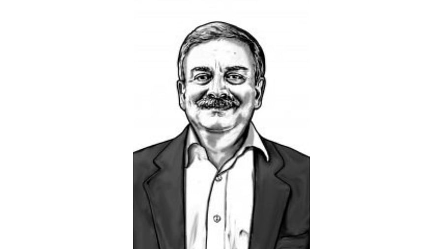 Gurucharan Gollerkeri, former civil servant, enjoys traversing the myriad spaces of ideas, thinkers, and books. Credit: DH Illustration