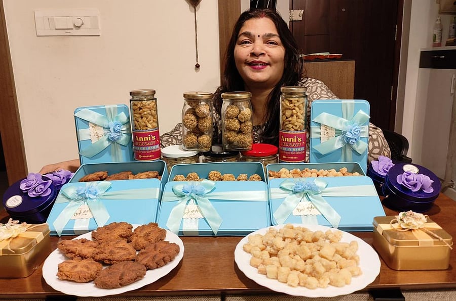 Sarjapur Road resident Anita Verma is selling til laddoos, khurma, thekua, and gud tilkut, this year.