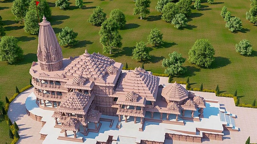 Proposed model of Ram temple in Ayodhya. Credit: PTI Photo