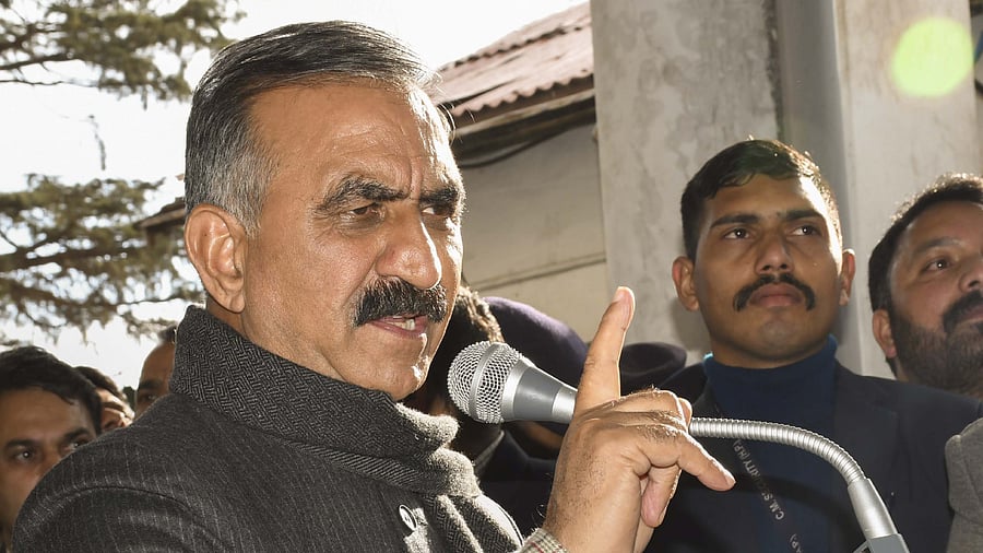 Sukhvinder Singh Sukhu. Credit: PTI Photo