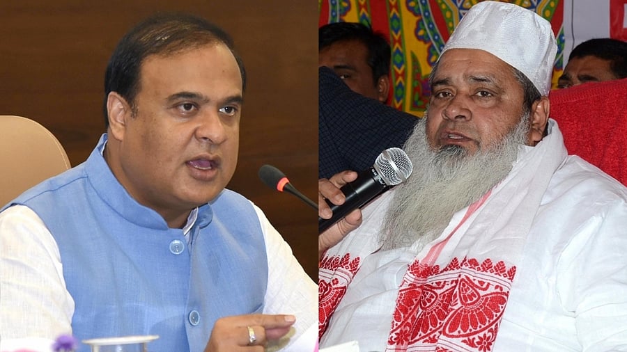 Himanta Biswa Sarma, Badruddin Ajmal. Credit: IANS Photo