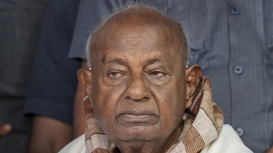 JD(S) supremo H D Deve Gowda. Credit: PTI Photo
