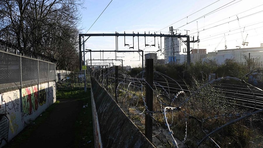 A pass-way and rail tracks near the proposed construction land for "Camden High line" project in Camden. Credit: AFP Photo