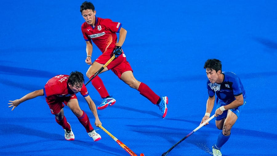 FIH Odisha Hockey Men's World Cup 2023 match between Korea and Japan. Credit: PTI Photo