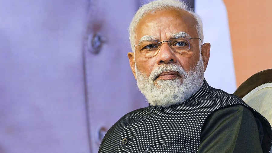 Prime Minister Narendra Modi during the BJP National Executive meeting. Credit: PTI Photo
