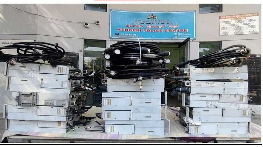 The recovered RRU boxes. Credit: Special Arrangement