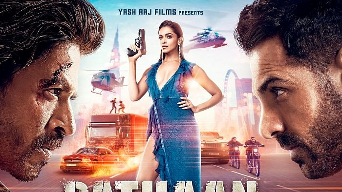 Poster of Pathaan movie. Credit: Twitter/@TheJohnAbraham  