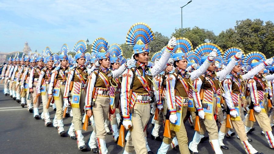 Rehearshal in Delhi ahead of Republic Day. Credit: IANS Photo