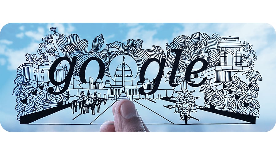Google Doodle honouring India's R-Day. Credit: Google