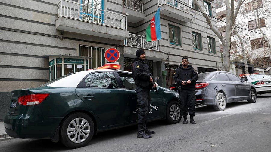 <div class="paragraphs"><p>A general view outside the Embassy of the Republic of Azerbaijan after an attack on it, in Tehran, Iran, January 27, 2023. </p></div>