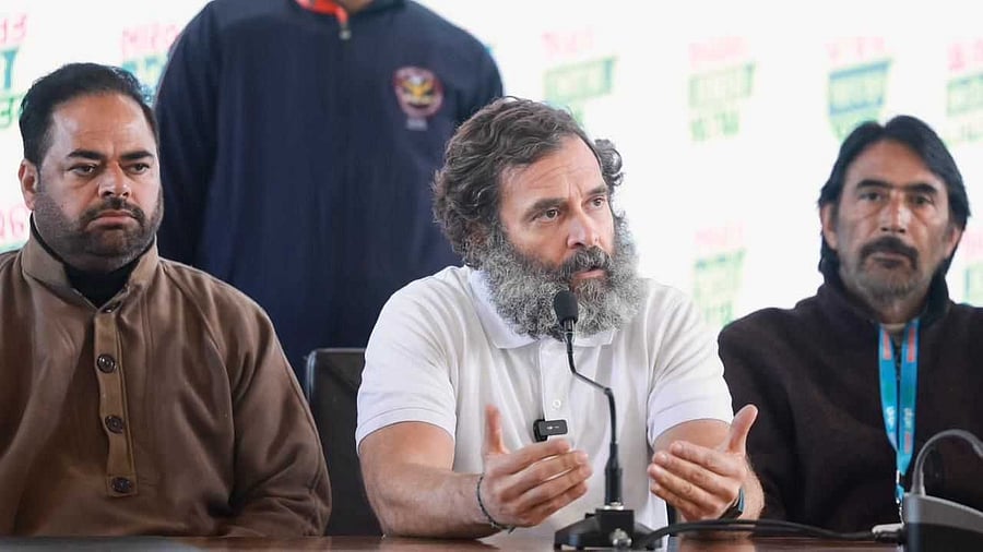 Rahul Gandhi was to walk 16 kms in Kashmir on Friday but had to stop after about four kms. Credit: Special Arrangement