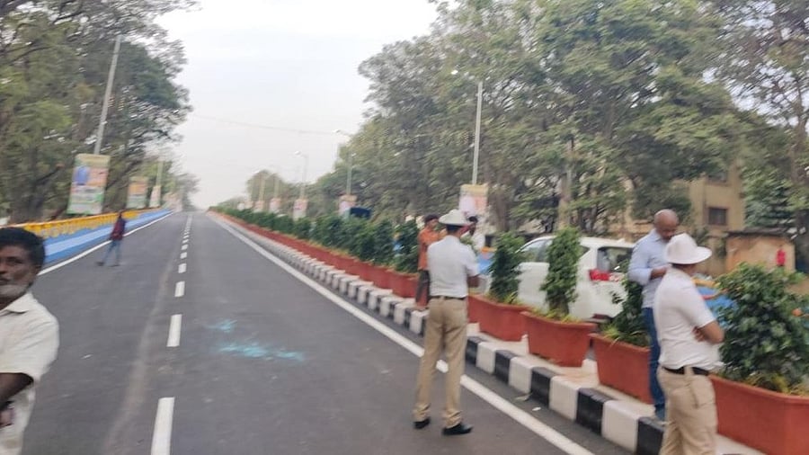 On Sunday, Chief Minister Basavaraj Bommai inaugurated a 755-metre flyover located at the intersection of the 72nd crossroad and Basaveshwaranagar main road. Credit: Special Arrangement